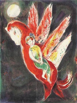 Luego la anciana montada en la espalda de Ifrit contemporáneo de Marc Chagall Pinturas al óleo